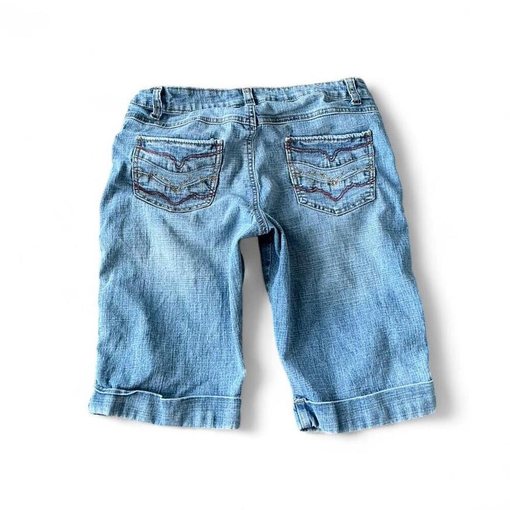 Vintage Apollo Light Blue Low Rise Denim Cuffed Capri Shorts – Size 3/4